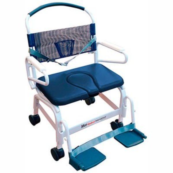 Mor-Medical International Mor-Medical Euro Shower Commode Chair, 500 lbs. Capacity, 26"W Seat MD-126-4TL-BL